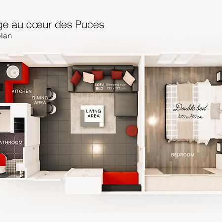 Апартаменты Marche Aux Puces De Saint-Ouen Экстерьер фото